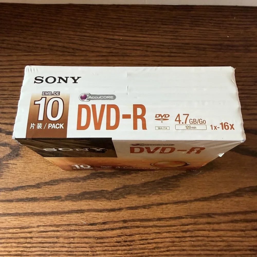 Sony DVD-R 10 Pack Recordable Blank Discs 4.7 GB 120 Min 1-16x